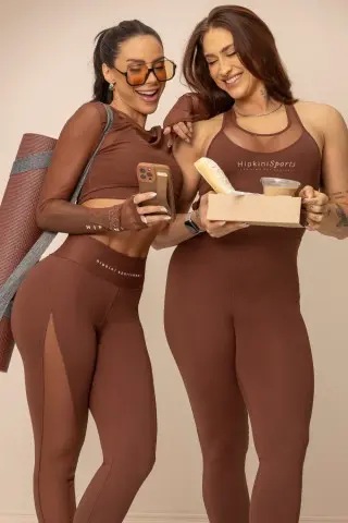 Balance Brown Jumpsuit With Tulle S/L