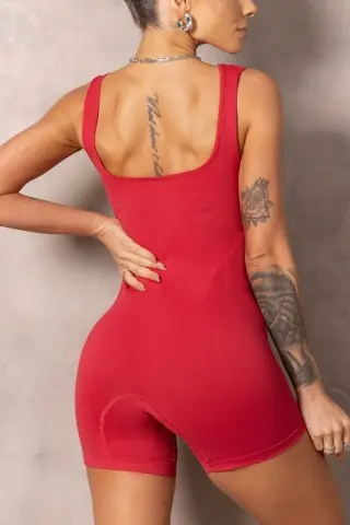 Seamless Brighten Red Fitness Jumpsuit