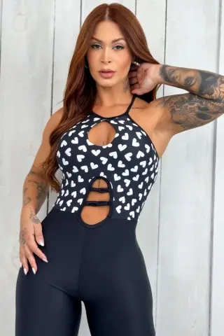 Cut-Out Heart Jumpsuit W/U