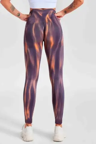 Bicolor Orange Print Leggings