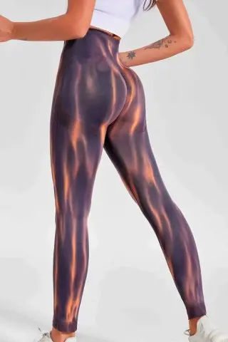 Bicolor Orange Print Leggings
