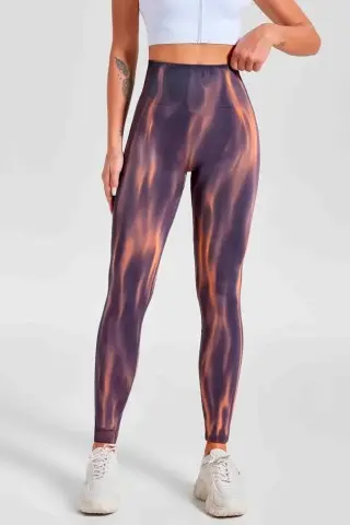 Bicolor Orange Print Leggings