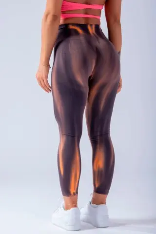 Legging Estampa Bicolor Laranja