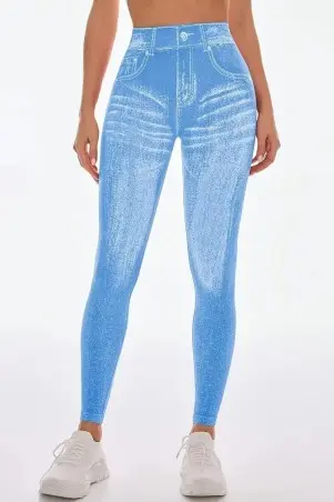 Legging Fake Jeans Skinny Shape Blue W/U