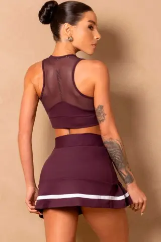 Breezy Purple Pleated Skirt Shorts