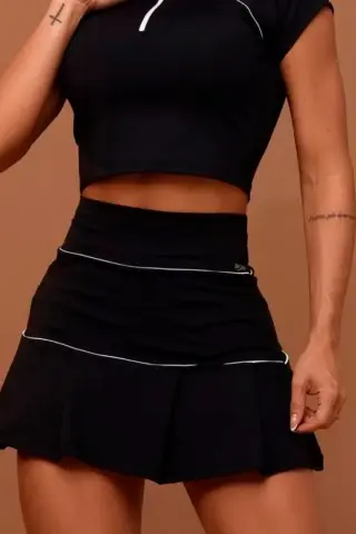 Cassie Black Skirt Shorts