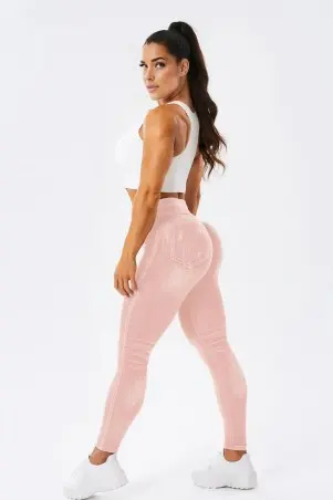 Legging Fake Jeans Skinny Shape Rosa C/E