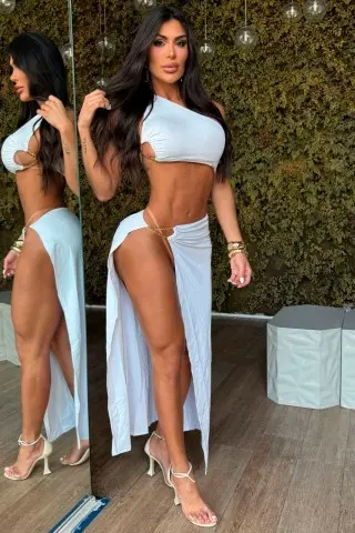 Conjunto Saia Lock Branco