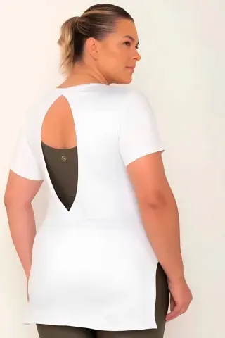 White Open Back Blouse