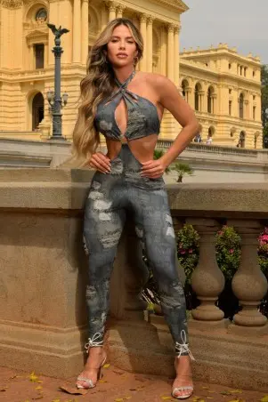 Impact Fake Jeans Jumpsuit C/E