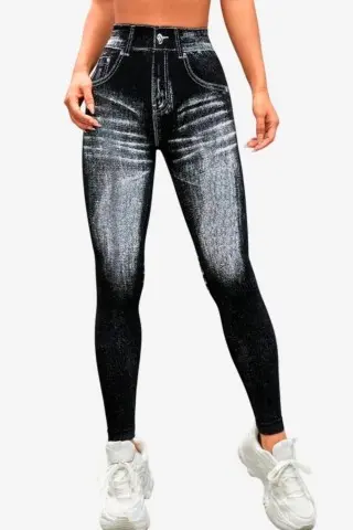 Legging Fake Jeans Skinny Shape Black C/E Legging Fake Jeans Skinny Shape Black C/E