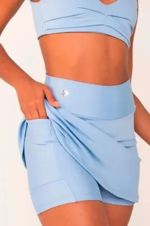 Shorts Saia Com Bolso Interno Azul Céu