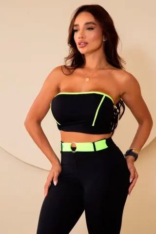 Legging Empina Bumbum Cinto Elástico Preto C/E