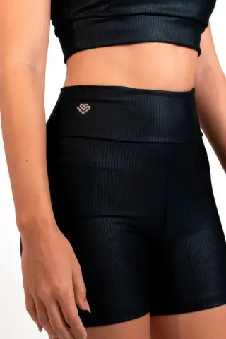 Shorts 3D Listrado Preto S/E