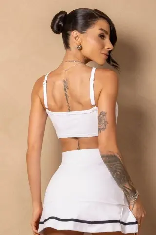 Time For Me White Shorts Skirt Time For Me White Shorts Skirt