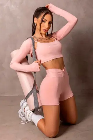 Sunrise Pink Shorts with Draping S/E Sunrise Pink Shorts with Draping S/E