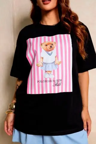 T-Shirts Teddy Stripes Black T-Shirts Teddy Stripes Black
