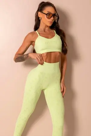 Seamless Style Yourself Green Logomania Legging S/E