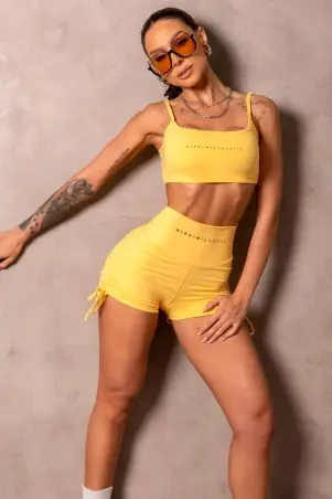 Smash Shorts with Yellow Silk Screen Print C/E