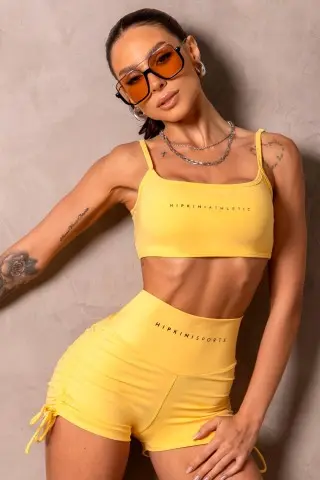 Shorts Smash Com Silk Amarelo S/E Shorts Smash Com Silk Amarelo S/E