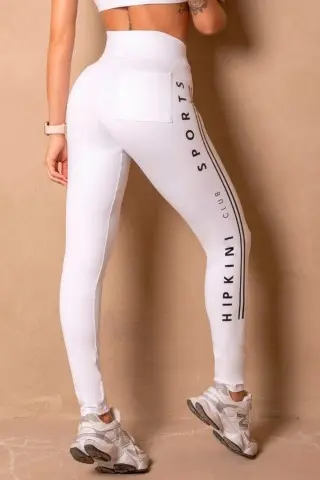 Legging Enjoy The Moment Branco Com Bolsos S/E Legging Enjoy The Moment Branco Com Bolsos S/E