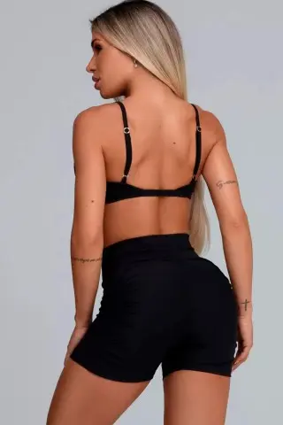 Black Tie-Break Shorts S/E