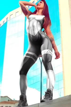 Mercury Black Silver Dynamite Jumpsuit S/E