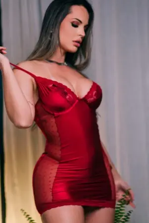 Red Lace-Up Camisole