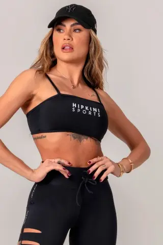 Top Workout Preto Reto com Silk