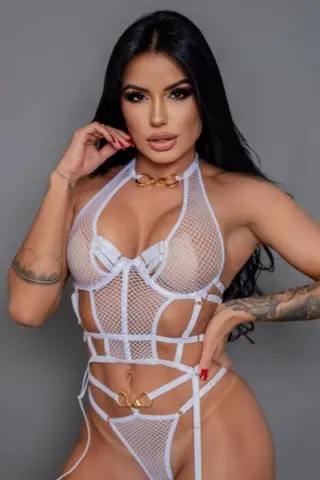 Scarlett White Fishnet Set