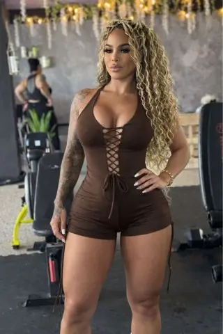 Cocoa Curve Brown Romper