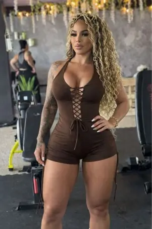 Cocoa Curve Brown Romper