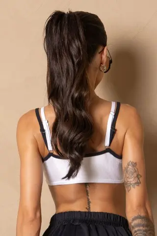 Top Fitness Wellness Branco com Alça dupla