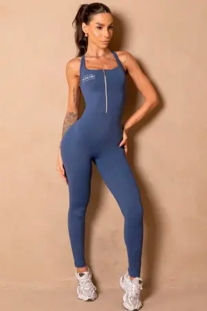 Dark Blue Wellness Jumpsuit with Adjustable Straps S/E