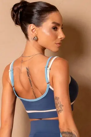 Top Wellness Azul Escuro Com Silk