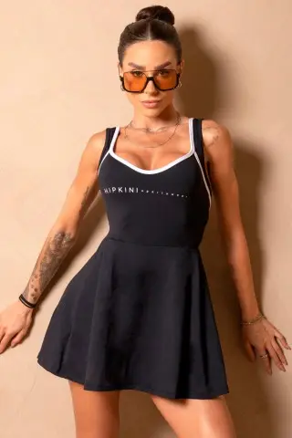 Black Wellness Dress with Shorts