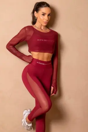 Wine-colored Wellness Leggings with Tulle S/E