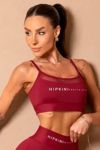 Top Wellness Vinho Detalhe Tule