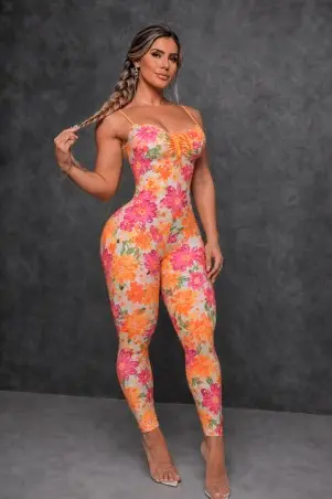Macacão Donna Tropicalia Orange C/E