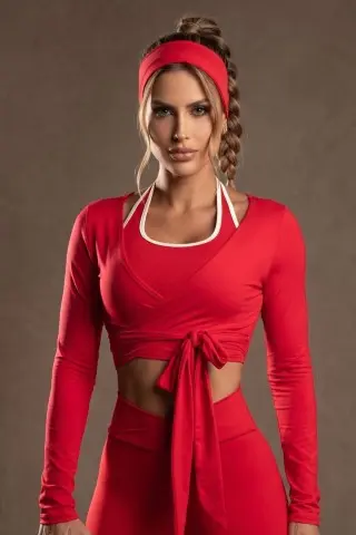 Blusa Transpassada Manga Longa