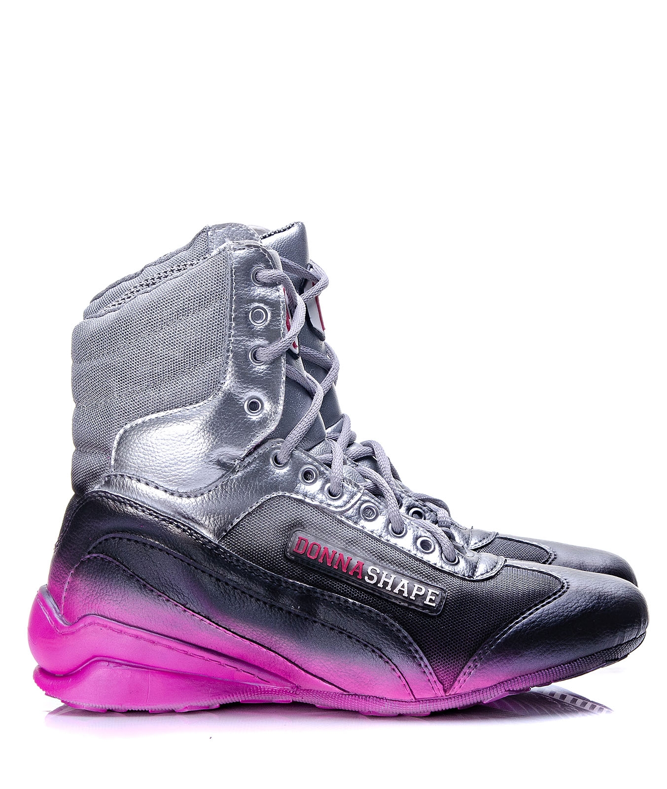 Colorful Pink/ Silver Donna Shape Fitness Shoes