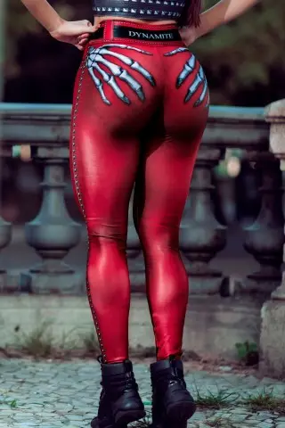 Calça Legging Naughty Skeleton Red