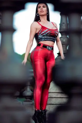 Red Naughty Skeleton Legging Pants