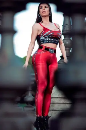 Red Naughty Skeleton Legging Pants