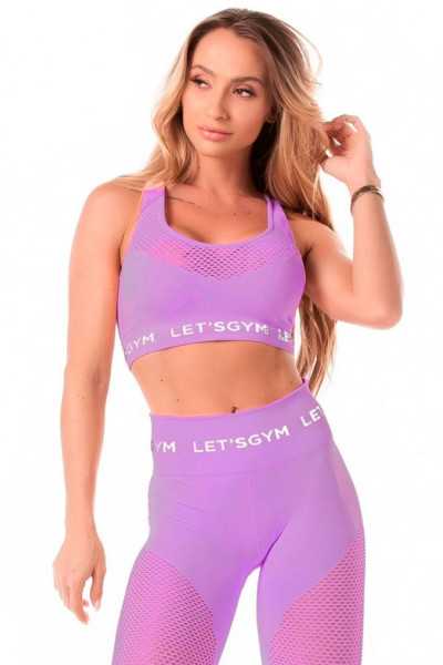 Let's Gym Lilac Stylish Seamless Top
