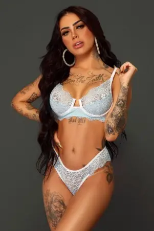 Lingerie Meia Taça Céu Azul