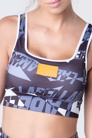 Top LabellaMafia Logomania Branco com Estampa