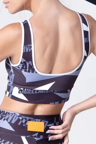 Top LabellaMafia Logomania Branco com Estampa Top LabellaMafia Logomania Branco com Estampa