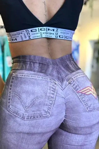 Legging Fake Jeans Wonderful Shape Black Legging Fake Jeans Wonderful Shape Black