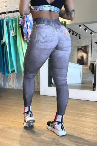 Donna Shape Wonderful Black Fake Jeans Legging Donna Shape Wonderful Black Fake Jeans Legging